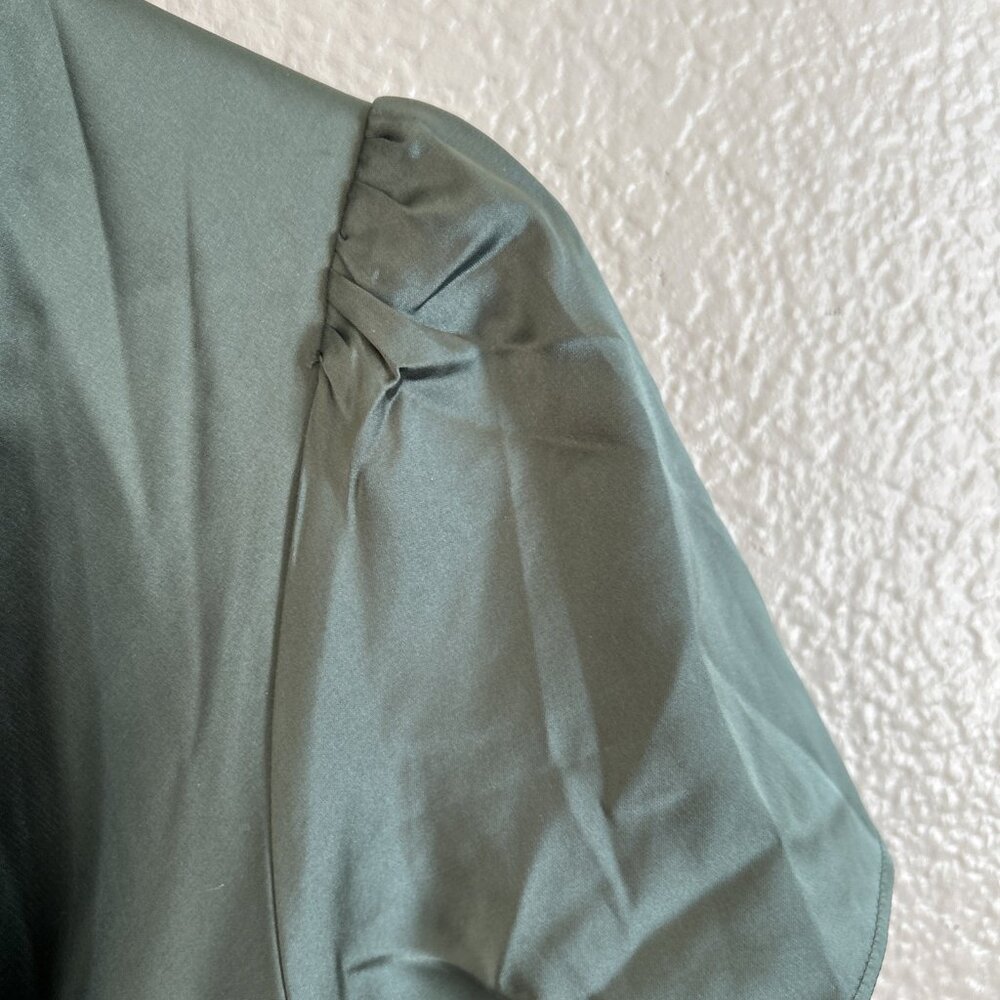 Baltic Born Womens Size Small Dress Poppy Satin Midi Winter Green‎ - Picture 4 of 10